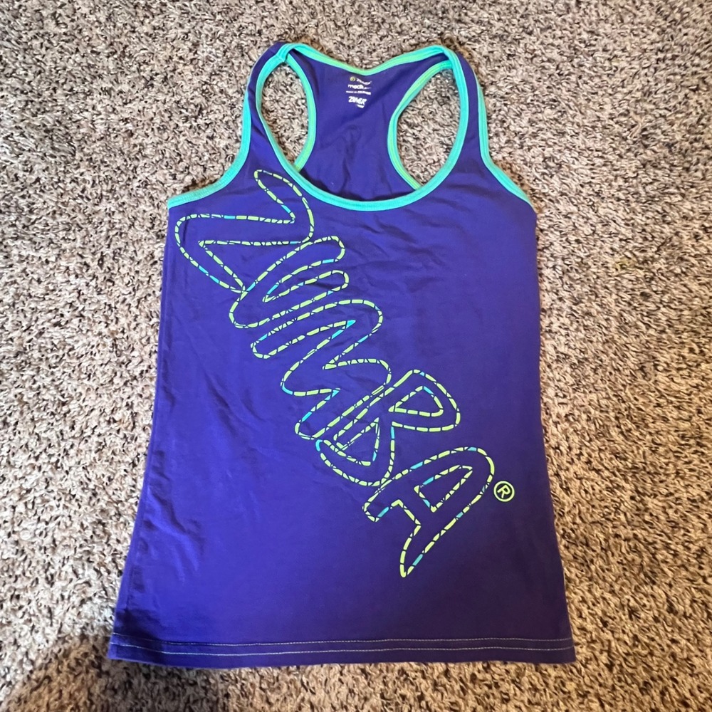 Zumba Fitness Purple Tank with Teal Trim